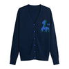 Women's Regular Fit V Neck Single Breasted Tencel Animal Pattern Long Sleeve Knit Cardigan for Spring Fall Casual Wear