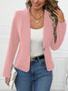 Women's Slim Fit Polyester Solid Color Suit Collar One Button Western Style Jacket for Summer in Red Pink