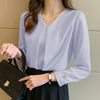 Women's Loose Fit Solid Color Tencel Blend Blazer with U-Shaped Collar Pullover Style for Summer in White Blue