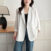 Women's Lightweight V-Neck Polyester Solid Color Minimalist Cardigan for Summer Casual Wear in White