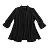Women's Loose Fit Acrylic Suit Collar Long Sleeve Elegant Summer Jacket in White