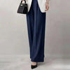 Women's Straight Wide Leg Long Rayon Pants for Spring Casual Everyday Wear in Solid Color