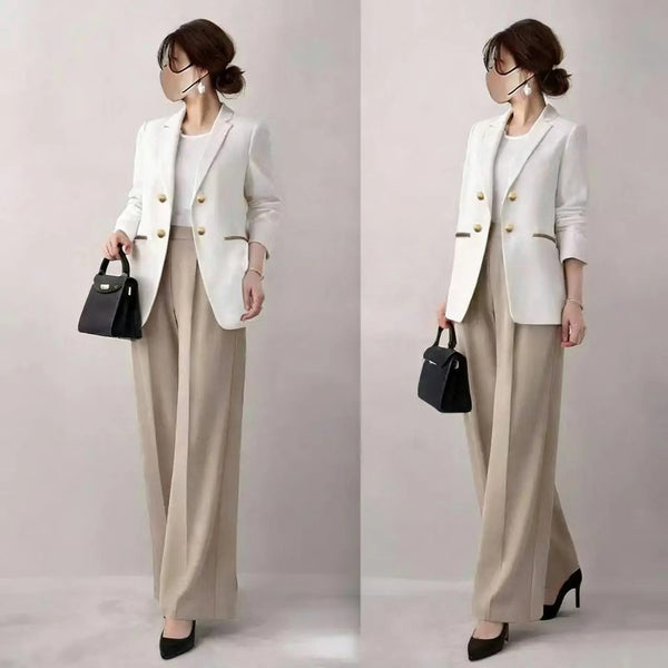 Women's Straight Wide Leg Long Rayon Pants for Spring Casual Everyday Wear in Solid Color