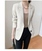 Women's Brown Blazer, Notched Lapels, Two-Button Front and Long Sleeves