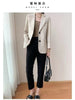 Women's Brown Blazer, Notched Lapels, Two-Button Front and Long Sleeves
