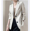 Women's Brown Blazer, Notched Lapels, Two-Button Front and Long Sleeves