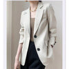 Women's Brown Blazer, Notched Lapels, Two-Button Front and Long Sleeves