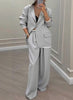 Women's Polyester Casual Wide Leg Pants for Autumn in Apricot Pink