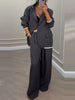 Women's Polyester Color Splice Wide Leg Pants Office Style for Spring in Apricot Pink