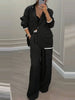 Women's Polyester Color Splice Wide Leg Pants Office Style for Spring in Apricot Pink