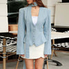 Women's A-Line Single Breasted Blended Flat Lapel Long Sleeve Sophisticated Style Blazer for Spring in White