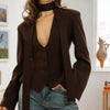 Women's A-Line Single Breasted Blended Flat Lapel Long Sleeve Sophisticated Style Blazer for Spring in White