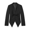 Women's Slim Fit Polyester Avatar Blazer with V-Neck Single Row Multiple Buckle Closure Western Style for Autumn in Red White Pink