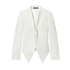 Women's Slim Fit Polyester Avatar Blazer with V-Neck Single Row Multiple Buckle Closure Western Style for Autumn in Red White Pink