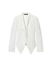 Women's Slim Fit Polyester Avatar Blazer with V-Neck Single Row Multiple Buckle Closure Western Style for Autumn in Red White Pink