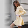 Women's Casual Style Solid Color Polyester Pants for Spring Everyday Wear in Brown Yellow