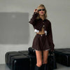 Women's Casual Style Solid Color Polyester Pants for Spring Everyday Wear in Brown Yellow