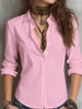 Women's Loose Fit Polyester Color Block Lapel Single Row Buckle Closure Long Sleeve Solid Color Blazer for Office Work in Spring