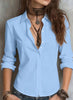 Women's Loose Fit Polyester Color Block Lapel Single Row Buckle Closure Long Sleeve Solid Color Blazer for Office Work in Spring