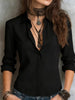 Women's Loose Fit Polyester Color Block Lapel Single Row Buckle Closure Long Sleeve Solid Color Blazer for Office Work in Spring