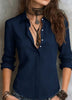Women's Loose Fit Polyester Color Block Lapel Single Row Buckle Closure Long Sleeve Solid Color Blazer for Office Work in Spring