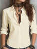 Women's Loose Fit Polyester Color Block Lapel Single Row Buckle Closure Long Sleeve Solid Color Blazer for Office Work in Spring