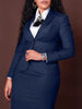 Women's Polyester Suit Set Two Piece Office Office Blazer and Bodycon Skirt Outfit for Spring Fall in Brown