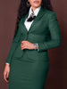 Women's Polyester Suit Set Two Piece Office Office Blazer and Bodycon Skirt Outfit for Spring Fall in Brown