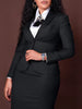 Women's Polyester Suit Set Two Piece Office Office Blazer and Bodycon Skirt Outfit for Spring Fall in Brown