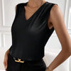 Women's Loose Fit Polyester Solid Color Pullover Style Vest for Spring Casual Office Work in White Purple