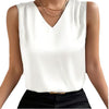 Women's Loose Fit Polyester Solid Color Pullover Style Vest for Spring Casual Office Work in White Purple