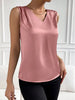 Women's Loose Fit Polyester Solid Color Pullover Style Vest for Spring Casual Office Work in White Purple