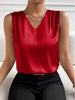 Women's Loose Fit Polyester Solid Color Pullover Style Vest for Spring Casual Office Work in White Purple