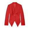 Women's Routine Fit Summer Polyester Solid Color V-neck Long Sleeve Single Breasted Simple Style Blazer for Casual Work in White