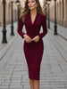 Women's Slim Fit Polyester Solid Color Suit Collar Single-Breasted Suit Style Dress for Office Commute Spring in White