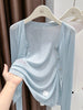 Women's Straight Fit Knitted Round Neckline Single Breasted Shoulder Strap Cardigan with Lightweight Feel for Summer in Pink White Blue