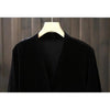 Women's A-Shaped One Button Notch Lapel Long Sleeve Solid Color Slim Fit Casual Jacket for Spring Fall in Black