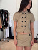 Women's Slim Fit Double Breasted Polyester Solid Color Blazer with Lapel for Summer Casual Office Wear
