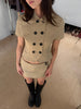 Women's Slim Fit Double Breasted Polyester Solid Color Blazer with Lapel for Summer Casual Office Wear