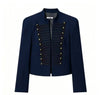 Women's Casual Slim Fit Single Breasted Polyester Solid Color Lapel Long Sleeve Blazer for Spring in White