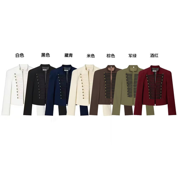 Women's Casual Slim Fit Single Breasted Polyester Solid Color Lapel Long Sleeve Blazer for Spring in White