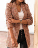 Women's Plaid Blazer, Lapel Collar, Long Sleeves and Button-Front Design