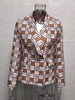 Women's Plaid Blazer, Lapel Collar, Long Sleeves and Button-Front Design