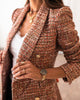 Women's Plaid Blazer, Lapel Collar, Long Sleeves and Button-Front Design