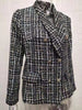 Women's Plaid Blazer, Lapel Collar, Long Sleeves and Button-Front Design