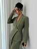 Women's Polyester Casual Wide Leg Pants Summer Sophisticated Style Elegant Long Trousers for Women