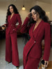 Women's Polyester Casual Wide Leg Pants Summer Sophisticated Style Elegant Long Trousers for Women