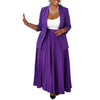 Women's Sophisticated Style Sheep Wool Suit Set Casual Work Two Piece Skirt Outfit for Autumn in Blue Purple White