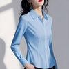 Women's Single-Breasted Polyester Solid Color Polo Collar Long Sleeve Cardigan Style Blazer for Work and Interviews