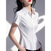 Women's Single-Breasted Polyester Solid Color Polo Collar Long Sleeve Cardigan Style Blazer for Work and Interviews